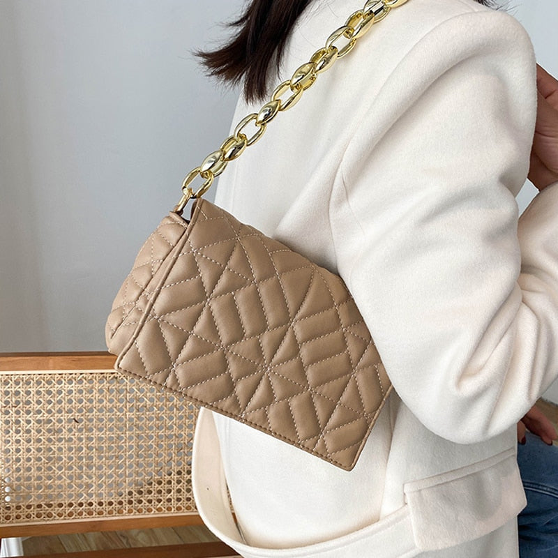 Claudette Plaid Chain Shoulder Bag
