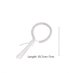 Shine Full Rhinestones Choker Necklaces Long Tassel Crystal Necklace