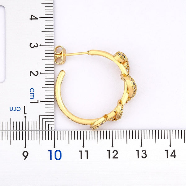 Geometric Big Circle Earrings Gold Color Delicate Snake Twisted Round Earrings