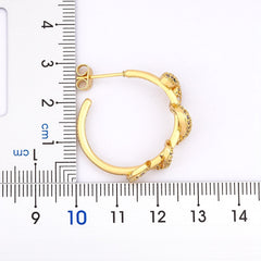 Geometric Big Circle Earrings Gold Color Delicate Snake Twisted Round Earrings