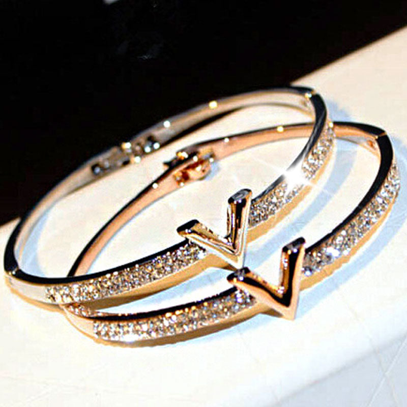 Simple Micro Inlaid Diamond Word Bracelets Main image