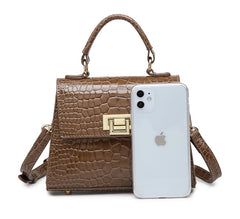 Crocodile Bag Elegant Small Purse Handbag with Long Adjustable Shoulder Strap