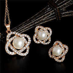 ZOSHI Fashion Pearl Jewelry Sets For Women African Beads Jewelry Set Gold Plated Wedding Crystal Bridal Dubai Necklace Jewelery