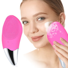 Mini Electric Cleansing Brush Silicone Sonic Face Cleaner Deep Pore Cleaning Skin Massager