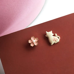 Chinese Style Folding Fan Crane Carp Lotus Asymmetrical Long Tassel Dangle National Style Earrings for Women Jewelry Gift