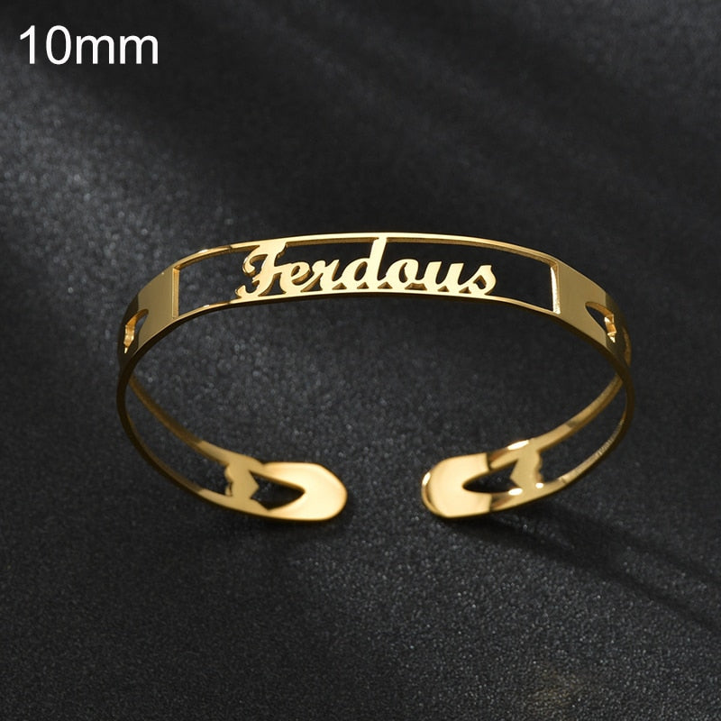 20 Styles Fashion Customized Name Bracelets Letter Stainless Steel Personalized Bangles For Women Men Baby Wedding  Jewelry Gift