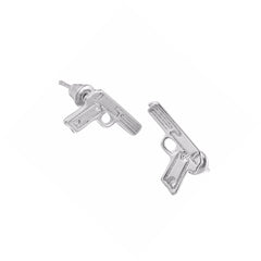 Kinitial 1Pair Fashion Gun Pistol Jewelry Gift Charm Gun Shape Earrings for Women Statement Earring Wedding Party Accessory