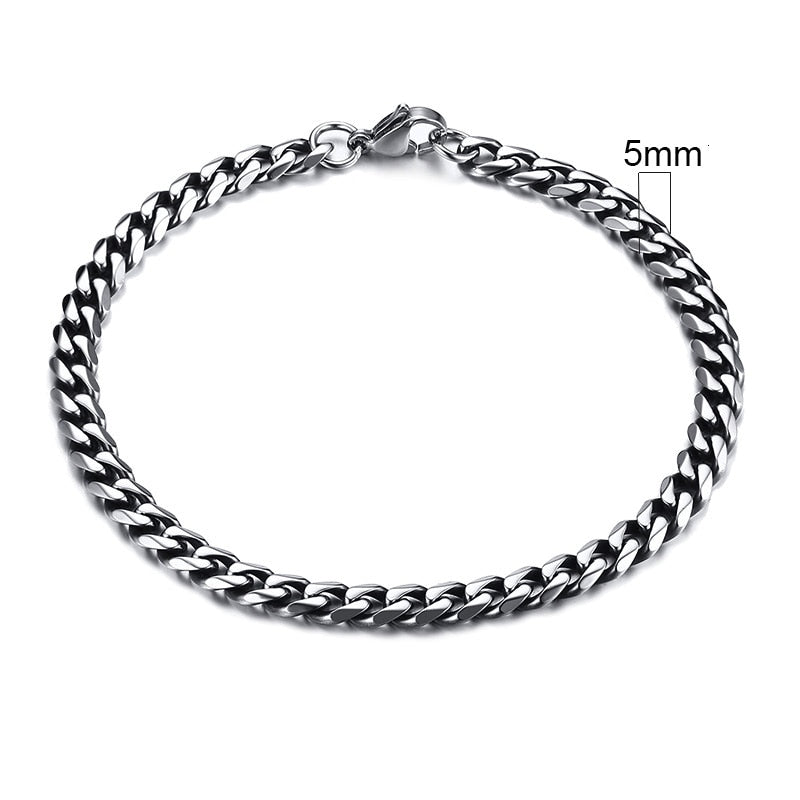 Rocco Chunky Stainless Steel Cuban Bracelet Collection