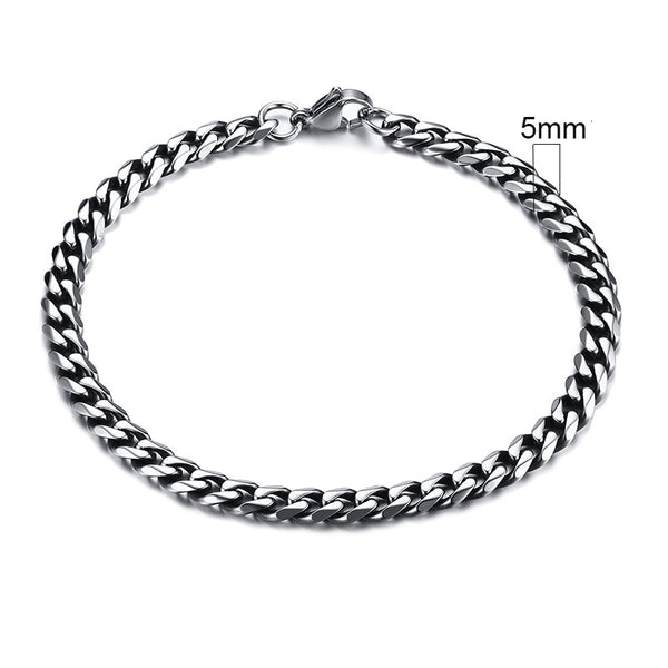Rocco Chunky Stainless Steel Cuban Bracelet Collection