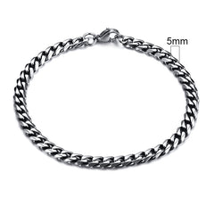 Vnox 3-11mm Chunky Miami Curb Chain Bracelet for Men, Stainless Steel Cuban Link Chain Wristband Classic Punk Heavy Male Jewelry