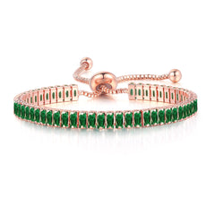 Unique Black Crystal Bangle Rose Gold Color Adjustable Bracelets