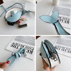 Cute Small Whale Women&#39;s Shoulder Bag Lovely Animal Shaped Phone Purse Crossbody Bags Lady Designer PU Leather Bags for Women