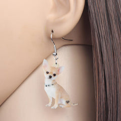 Acrylic Chihuahua Dog Earrings