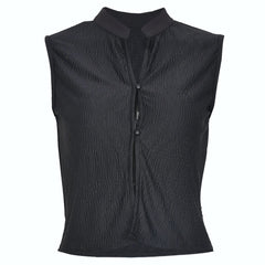 BOOFEENAA Black Buton Up Sleeveless Crop Top Y2k Vest Summer 2022 Sexy Fashion T Shirt Women Clothing Club Wear C82-BE10