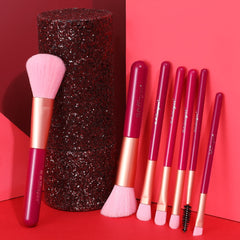 Makeup Brush Set Blush Eyeshadow Concealer Lip Cosmetics Make up with Shiny Case Powder