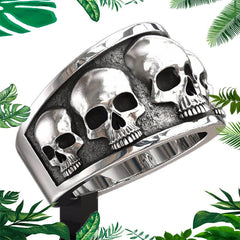Stainless Steel Punk Style Biker Skull Finger Ring Skeleton Men Women Couple Rings Party Jewelry Personalized Gifts Size 7-12