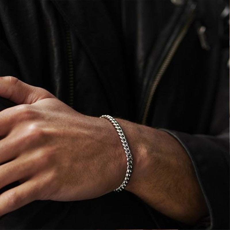 Rocco Chunky Stainless Steel Cuban Bracelet Collection