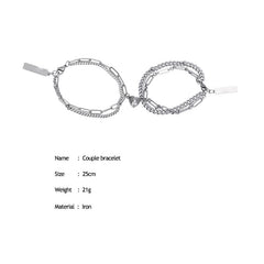 Halves Heart Magnetic Couple Bracelets