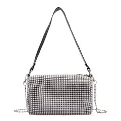 Rhinestone Crossbody Bag Shiny Chain Evening Clutch Shoulder Pouch