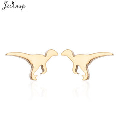 Jisensp Punk Dragon Stainless Steel Earring Trendy Small Dinosaur Stud Earrings Fashion Jewelry for Women Men Christmas Gift