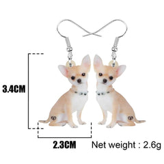 Acrylic Chihuahua Dog Earrings