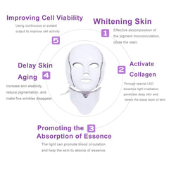 7 Colors Light LED Facial Mask with Neck Face Care Treatment Beauty