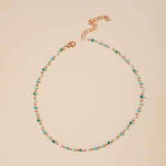 Colorful Bead Chain Choker Necklace