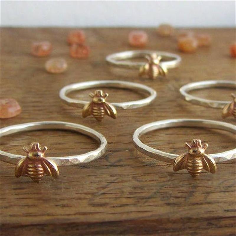Exquisite Small Gold Color Bee Women Ring