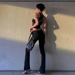 BOOFEENAA Sexy Cross Crop Top Black Mesh Patchwork Cyber Y2k Womens Clothing See Through Bralette Cute Tank Tops C15-BI10