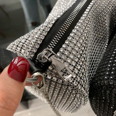 Rhinestone Crossbody Bag Shiny Chain Evening Clutch Shoulder Pouch