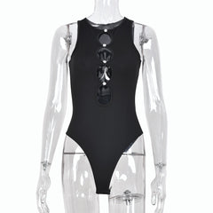 Hollow Out y2k Sleeveless Bodycon Bodysuits