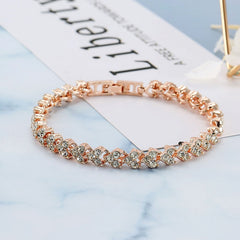 Roman Crystal Heart Bracelet