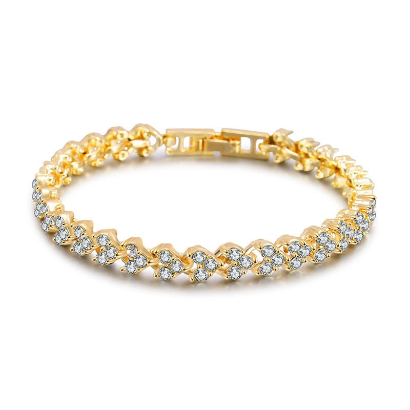 Roman Crystal Heart Bracelet