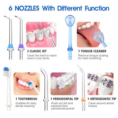 5 Mode Portable Dental Water Flosser Jet 300ml I 6 Jet tips