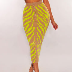 Ocstrade New Arrival 2020 Fashion Long Bandage Skirt Women Lime Zebra Print Bodycon Bandage Skirt Midi Club Party Skirt
