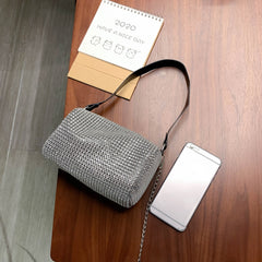 Rhinestone Crossbody Bag Shiny Chain Evening Clutch Shoulder Pouch