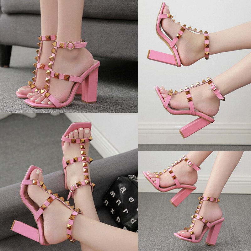 Women Sandals 2021 Fashion High Heels Rivet Women Pumps Shoe Women Summer Shoes For Women Footwear Shoes Sexy High-Heeled