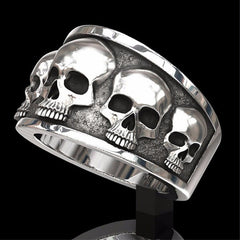 Stainless Steel Punk Style Biker Skull Finger Ring Skeleton Men Women Couple Rings Party Jewelry Personalized Gifts Size 7-12