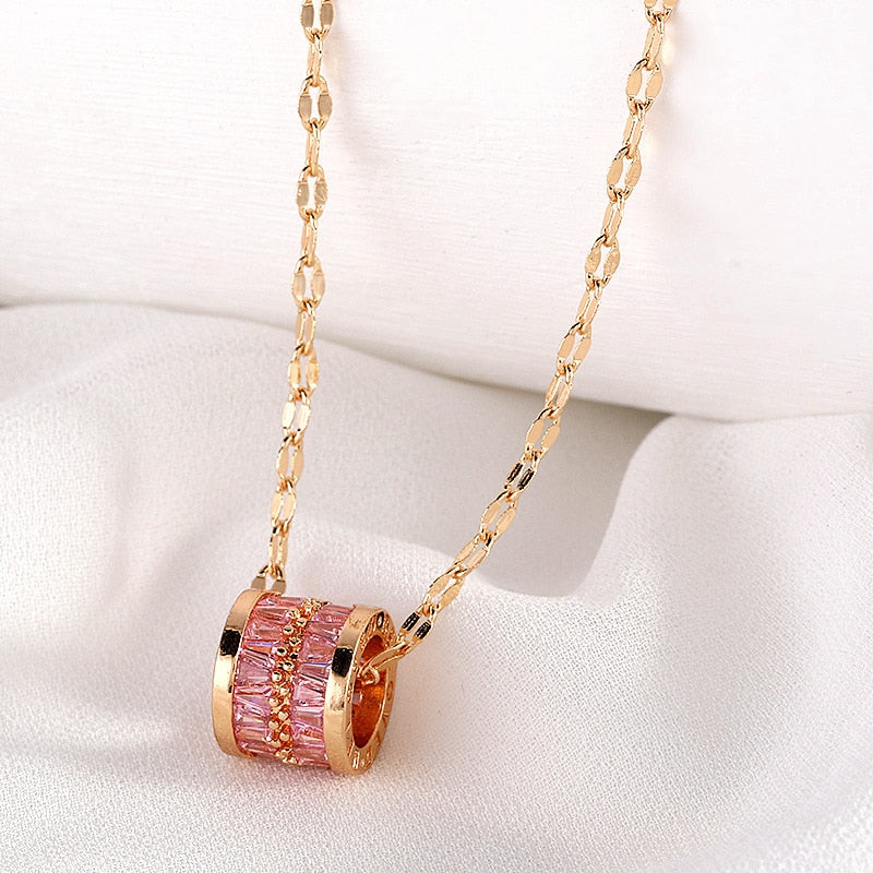 Stainless Steel 3 Color Round Pendant