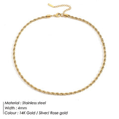 Gold Rope Chain Necklace Chocker