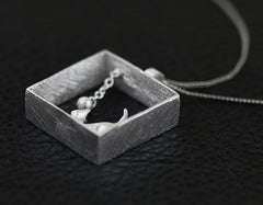 925 Sterling Silver Square  cat Necklaces &amp; Pendants For Women High Quality Sterling-silver-jewelry