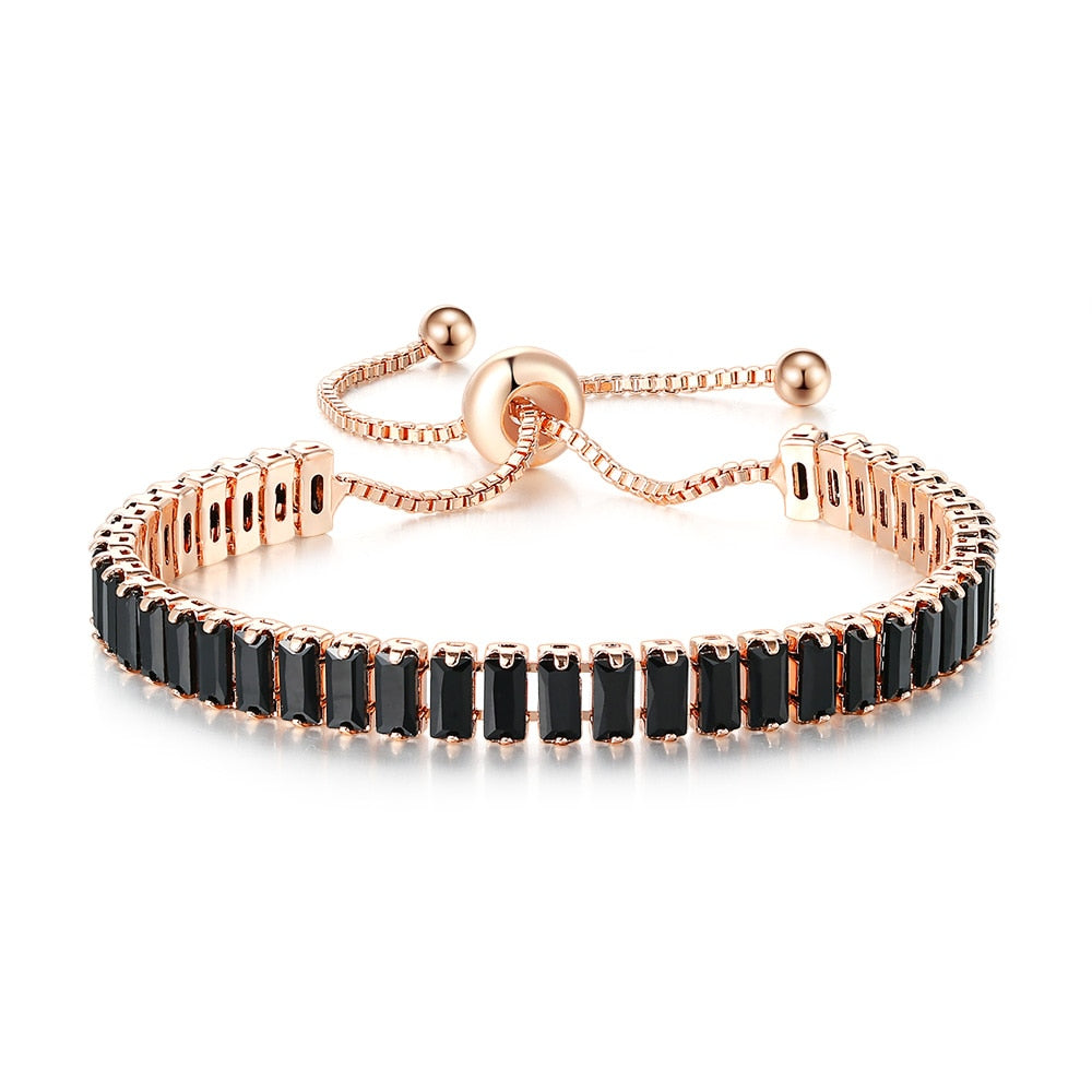 Noire Black Crystal Adjustable Bangle Collection