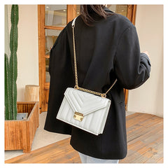 Thread Strip Chain Shoulder Crossbody Messenger Handbags and Purses