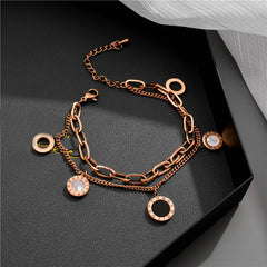 Luxury Famous Stainless Steel Roman Numerals Charm Popular Bracelet