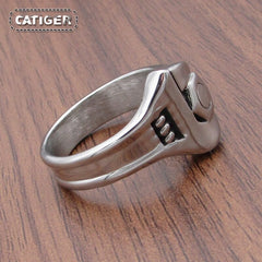 Stainless Steel Biker Mechanic Spanner Wrench Ring
