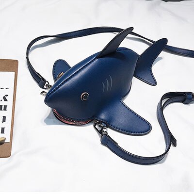 Funny Shark Shaped Women Shoulder Messenger Bag Cartoon Chain Lady Hand Bags PU leather Phone Bag Crossobdy Bags Bolsas Feminina