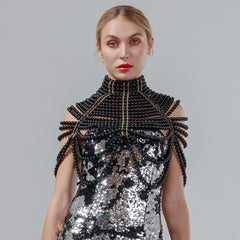 Sexy Women&#39;s Pearl Body Chains Bra Shawl Fashion Adjustable Size Shoulder Necklaces Tops Chain Wedding Dress Pearls Body Jewelry