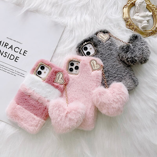 Amorette Plush Heart Pendant iPhone Case