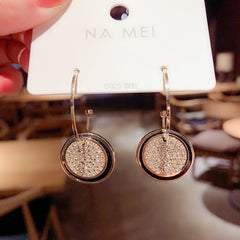 South Korea web celebrity super fairy temperament elegant Hyun fashion fashion earrings delicate purple flowers rose earrings