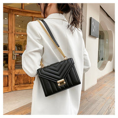 Thread Strip Chain Shoulder Crossbody Messenger Handbags and Purses